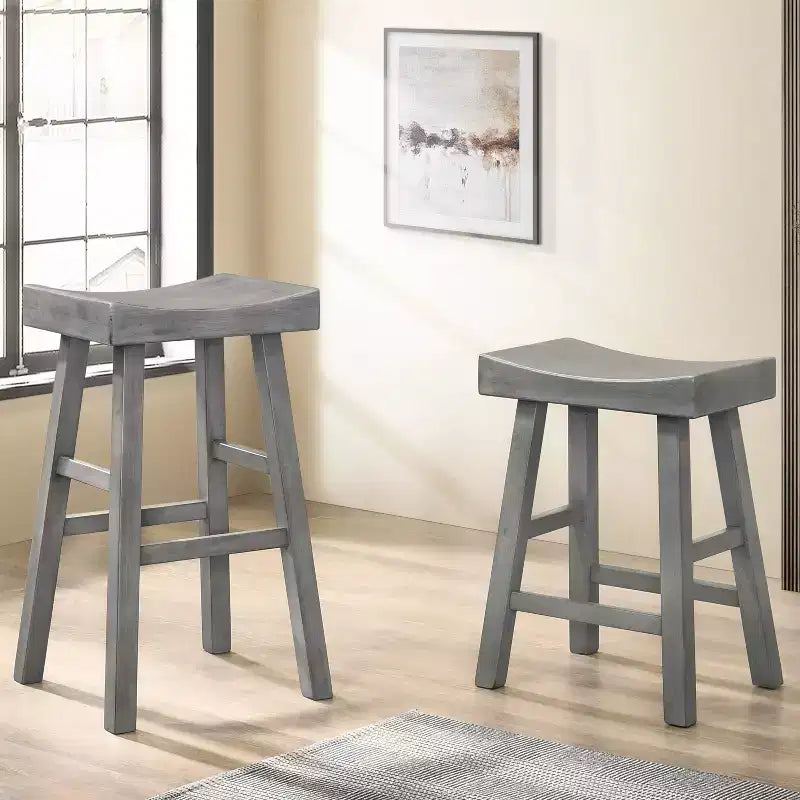 Lot de 2 tabourets de bar à hauteur de comptoir 29 po Lille Seat Saddle – HOMES: Inside + Out