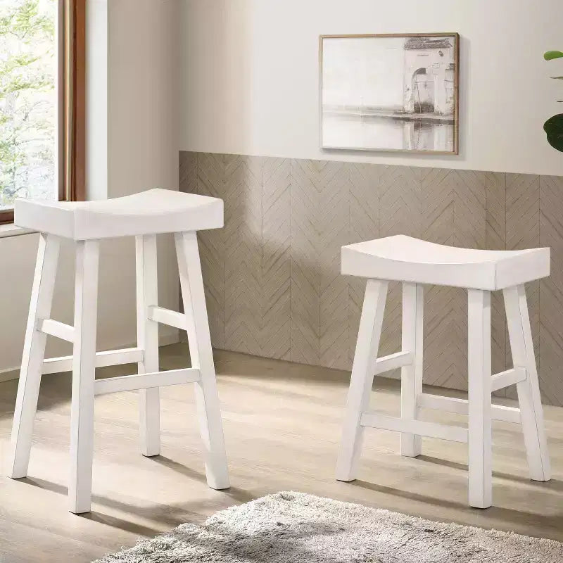 Lot de 2 tabourets de bar à hauteur de comptoir 29 po Lille Seat Saddle – HOMES: Inside + Out