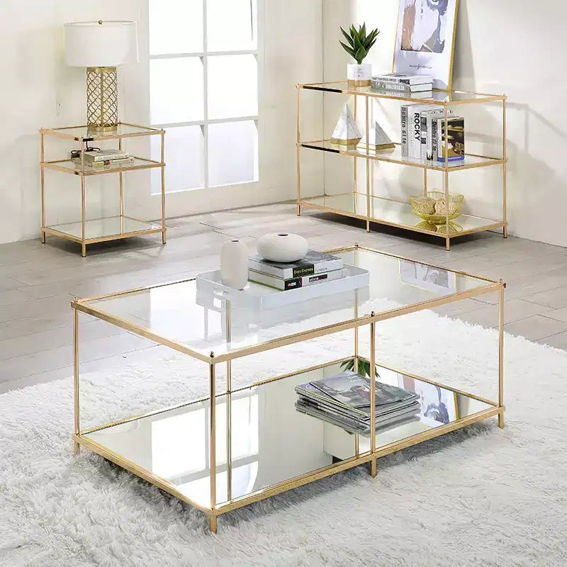 Table d'appoint Lindenham à plateau en verre - miBasics