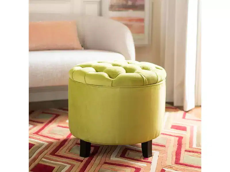 Amiela, pouf de rangement capitonné - HUD8220 - Safavieh Couture