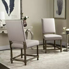 Chaise d'appoint Faxon 20 H avec garniture cloutée (lot de 2) - MCR4557 - Taupe - Safavieh Couture