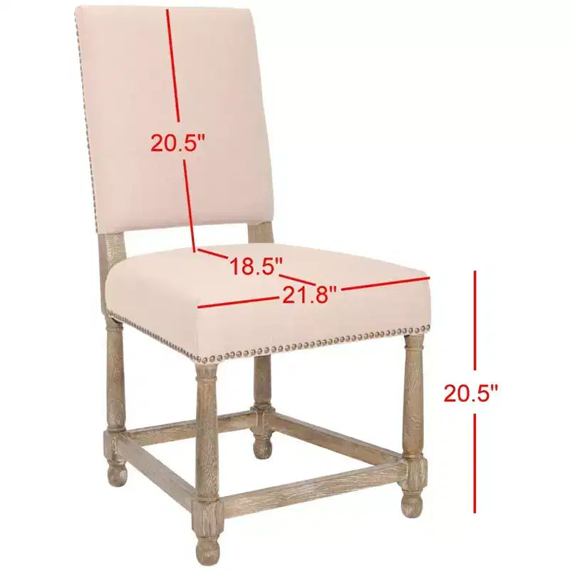Chaise d'appoint Faxon 20 H avec garniture cloutée (lot de 2) - MCR4557 - Taupe - Safavieh Couture