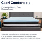 Ensemble Flash Furniture Capri Matelas à ressorts ensachés en mousse certifiée CertiPUR-US de 25 cm et surmatelas en mousse à mémoire de forme gel de 5 cm pour un sommeil confortable