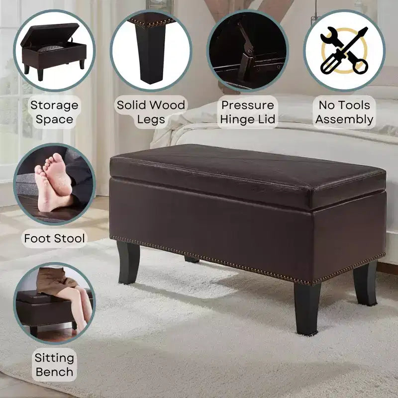 Pouf de rangement Designs4Comfort Winslow - Breighton Home