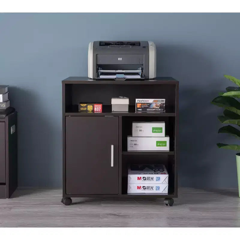 Meuble de rangement pour imprimante de bureau ou de cuisine Basicwise avec roulettes