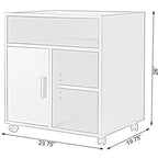 Meuble de rangement pour imprimante de bureau ou de cuisine Basicwise avec roulettes
