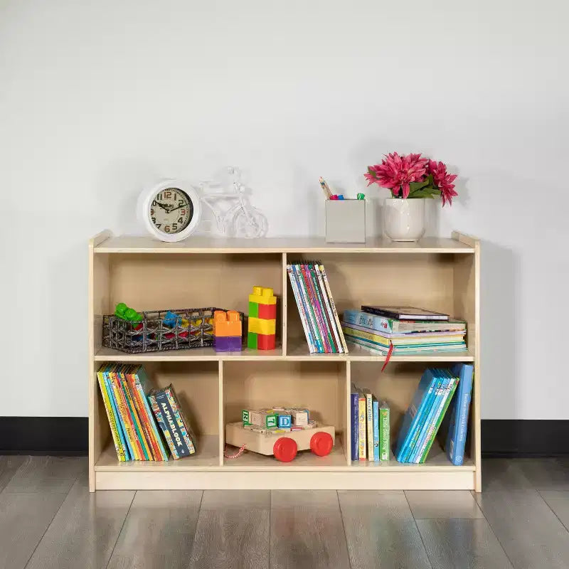 Meuble/Casier de Rangement Scolaire en Bois Flash Furniture pour Usage Commercial ou Domestique - Conception Sûre et Adaptée aux Enfants (Naturel)
