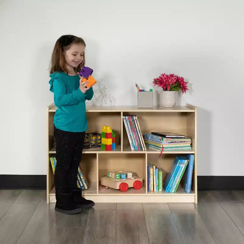 Meuble/Casier de Rangement Scolaire en Bois Flash Furniture pour Usage Commercial ou Domestique - Conception Sûre et Adaptée aux Enfants (Naturel)