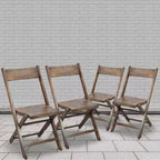 Flash Furniture Chaise Pliante en Bois à Lattes pour Événements Spéciaux - Noir Antique, Lot de 4