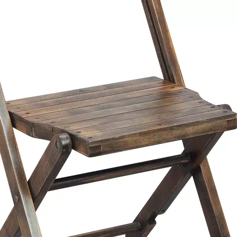 Flash Furniture Chaise Pliante en Bois à Lattes pour Événements Spéciaux - Noir Antique, Lot de 4