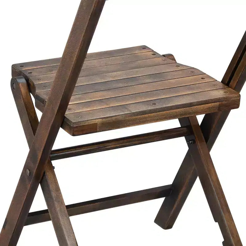 Flash Furniture Chaise Pliante en Bois à Lattes pour Événements Spéciaux - Noir Antique, Lot de 4