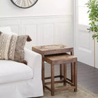 Lot de 2 tables d'appoint éclectiques en bois - Olivia & May