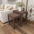 Lot de 2 tables d'appoint éclectiques en bois - Olivia & May