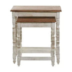 Lot de 2 tables d'appoint éclectiques en bois - Olivia & May