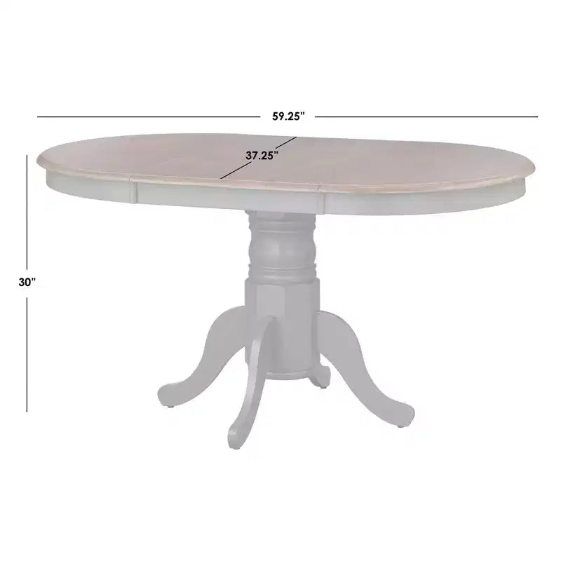Table de salle à manger Buylateral Farmhouse à pied central extensible en bois massif