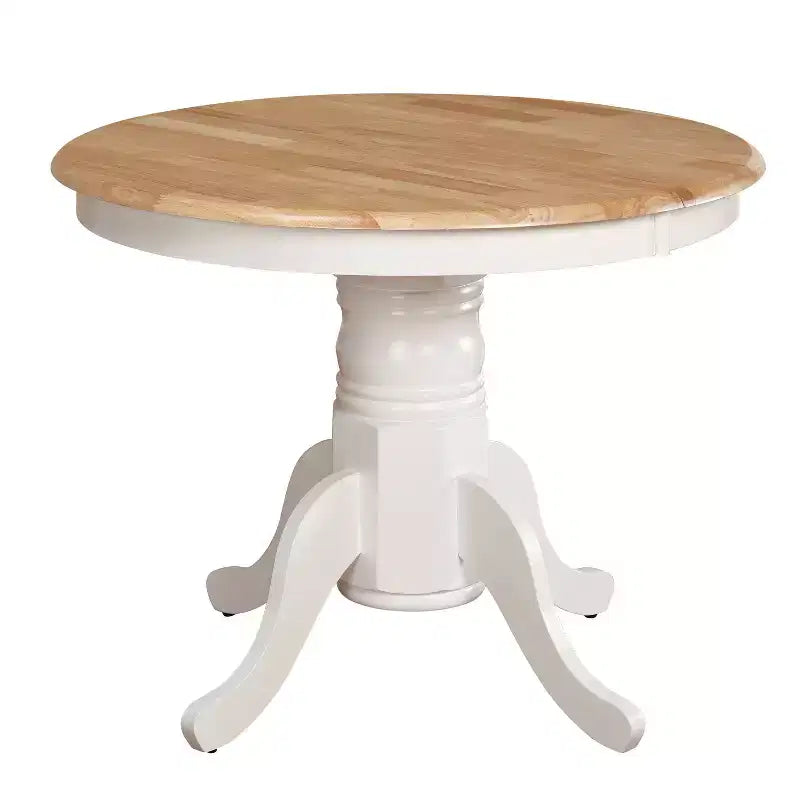 Table de salle à manger Buylateral Farmhouse à pied central extensible en bois massif