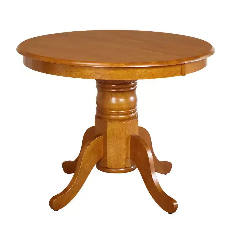 Table de salle à manger Buylateral Farmhouse à pied central extensible en bois massif
