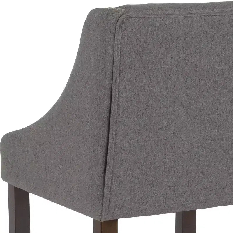 Tabouret de comptoir en bois de 61 cm de la série Carmel de Flash Furniture, style transitoire, avec garniture cloutée décorative, lot de 2