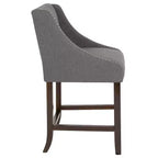 Tabouret de comptoir en bois de 61 cm de la série Carmel de Flash Furniture, style transitoire, avec garniture cloutée décorative, lot de 2