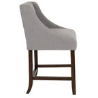 Tabouret de comptoir en bois de 61 cm de la série Carmel de Flash Furniture, style transitoire, avec garniture cloutée décorative, lot de 2