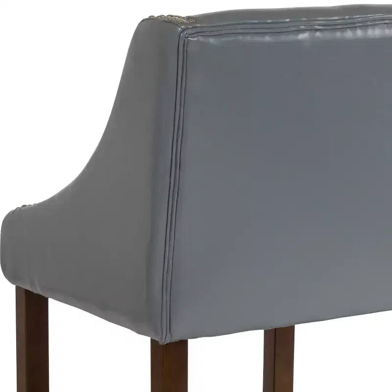 Tabouret de comptoir en bois de 61 cm de la série Carmel de Flash Furniture, style transitoire, avec garniture cloutée décorative, lot de 2