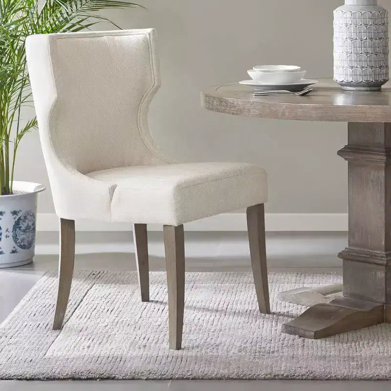 Chaise de salle à manger capitonnée Madison Park Troy à dossier ailé