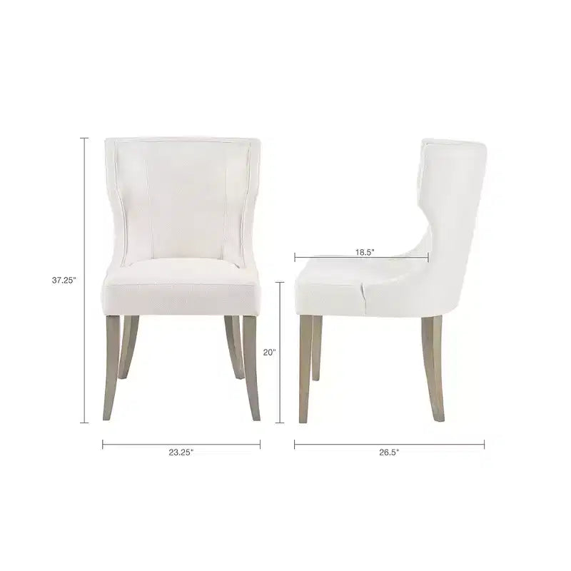 Chaise de salle à manger capitonnée Madison Park Troy à dossier ailé