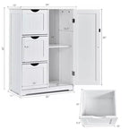 Meuble de salle de bain Costway, meuble de rangement latéral avec 3 tiroirs et 1 placard, gris/noir