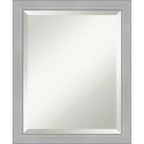 Vista Brushed Framed Bathroom Vanity Wall Mirror Nickel - Amanti Art