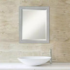 Miroir mural de salle de bain encadré brossé Vista Nickel - Amanti Art