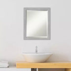 Miroir mural de salle de bain encadré brossé Vista Nickel - Amanti Art