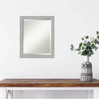 Miroir mural de salle de bain encadré brossé Vista Nickel - Amanti Art