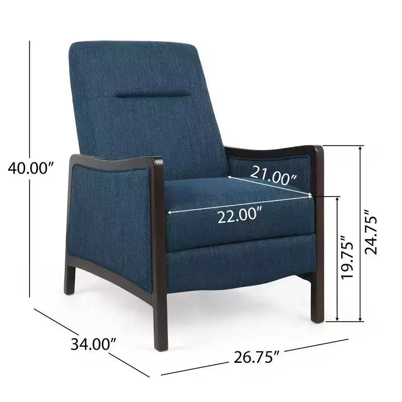 Fauteuil inclinable contemporain Veatch Upholstered Pushback – Christopher Knight Home