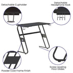 Bureau gaming ergonomique Flash Furniture avec porte-gobelet et crochet pour casque