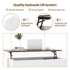 Table basse relevable Costway avec compartiment caché et étagères de rangement Meuble moderne