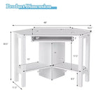 Costway Bureau d'angle en bois avec tiroir, Table d'ordinateur PC, Bureau d'étude, Blanc