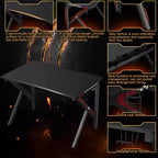Bureau de jeu Costway Table d'ordinateur pour joueurs E-Sport en K avec porte-gobelet Crochet Maison Nouveau