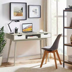 Costway Bureau d'ordinateur Table d'écriture avec tiroirs Poste de travail PC Portable Maison Chêne/Noyer