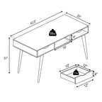 Costway Bureau d'ordinateur Table d'écriture avec tiroirs Poste de travail PC Portable Maison Chêne/Noyer