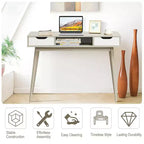 Costway Bureau d'ordinateur Table d'écriture avec tiroirs Poste de travail PC Portable Maison Chêne/Noyer