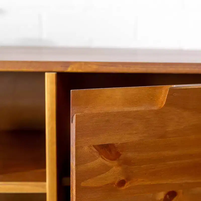 Meuble TV moderne du milieu du siècle en bois massif pour TV jusqu'à 65 po – Saracina Home