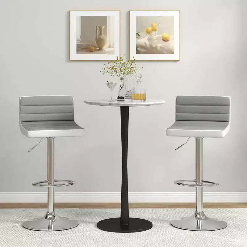 Costway Lot de 4 Tabourets de Bar Réglables en Similicuir Pivotants sans Accoudoirs Neufs