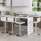 Costway Lot de 4 Tabourets de Bar Réglables en Similicuir Pivotants sans Accoudoirs Neufs