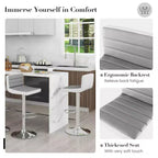 Costway Lot de 4 Tabourets de Bar Réglables en Similicuir Pivotants sans Accoudoirs Neufs