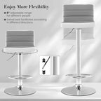 Costway Lot de 4 Tabourets de Bar Réglables en Similicuir Pivotants sans Accoudoirs Neufs