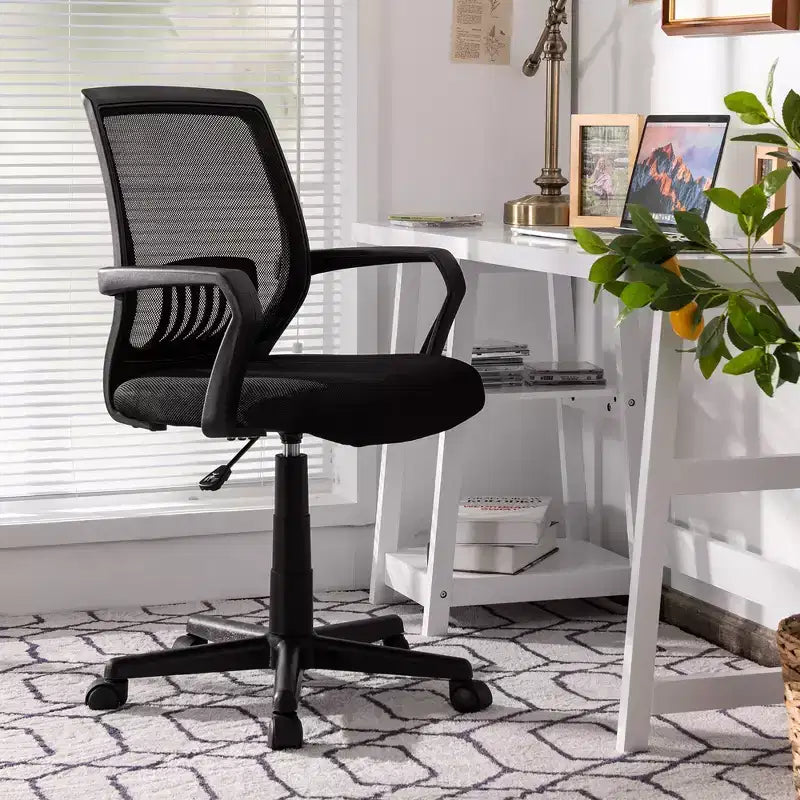 Chaise de bureau Costway à dossier moyen réglable en hauteur avec soutien lombaire