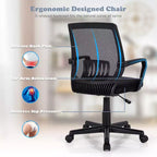 Chaise de bureau Costway à dossier moyen réglable en hauteur avec soutien lombaire