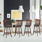 Costway Lot de 4 tabourets de bar pivotants 75 cm, rembourrés en cuir, pour salle à manger, cuisine, pub, bistrot, dossier bas