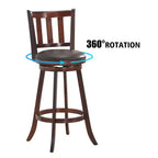 Costway Lot de 4 tabourets de bar pivotants 75 cm, rembourrés en cuir, pour salle à manger, cuisine, pub, bistrot, dossier bas