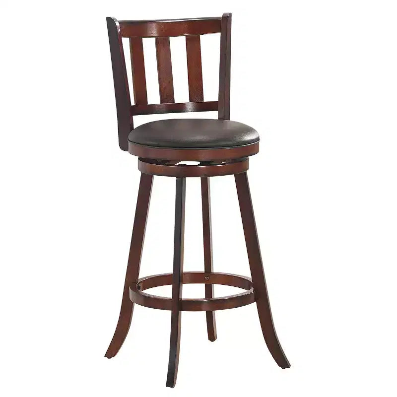 Costway Lot de 4 tabourets de bar pivotants 75 cm, rembourrés en cuir, pour salle à manger, cuisine, pub, bistrot, dossier bas